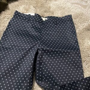 H&M Navy Blue Printed Womens Pants